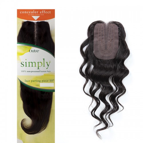 Outre Simply 100% Non-processed Human Hair Natural Curly Lace Parting Piece 10"